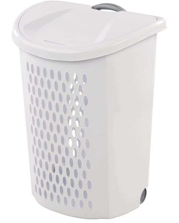 Sterilite Bushel Ultra Laundry Hamper with Wheels, 20.1 L x 15.4 W x 26.75-in H E2
