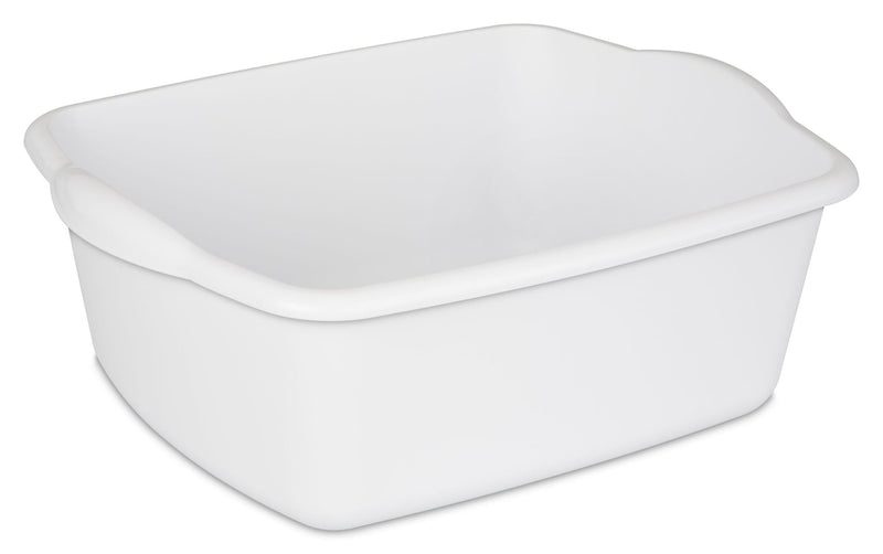 Sterilite Plastic Kitchen Wash Basin/Dish Pan For Home & Camping, White, 12-Quart A9