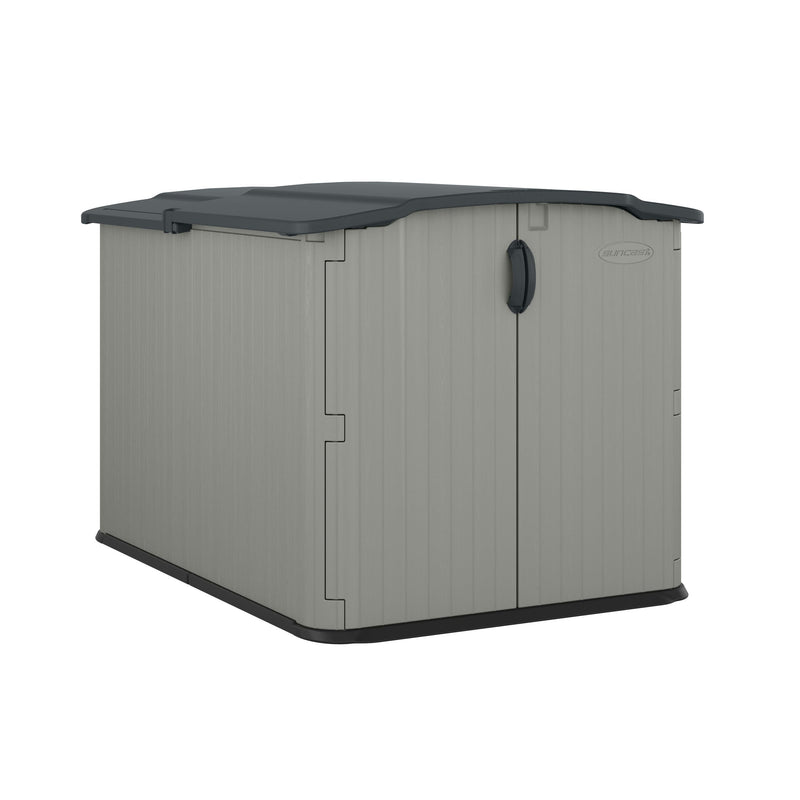 Suncast Glidetop 98-cu-ft Dove Grey Horizontal Shed Q3