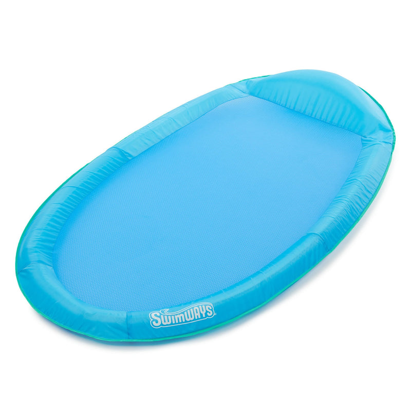 Swimways Inflatable Spring Float Pool Lounger, 66 x 40-in, Blue O7