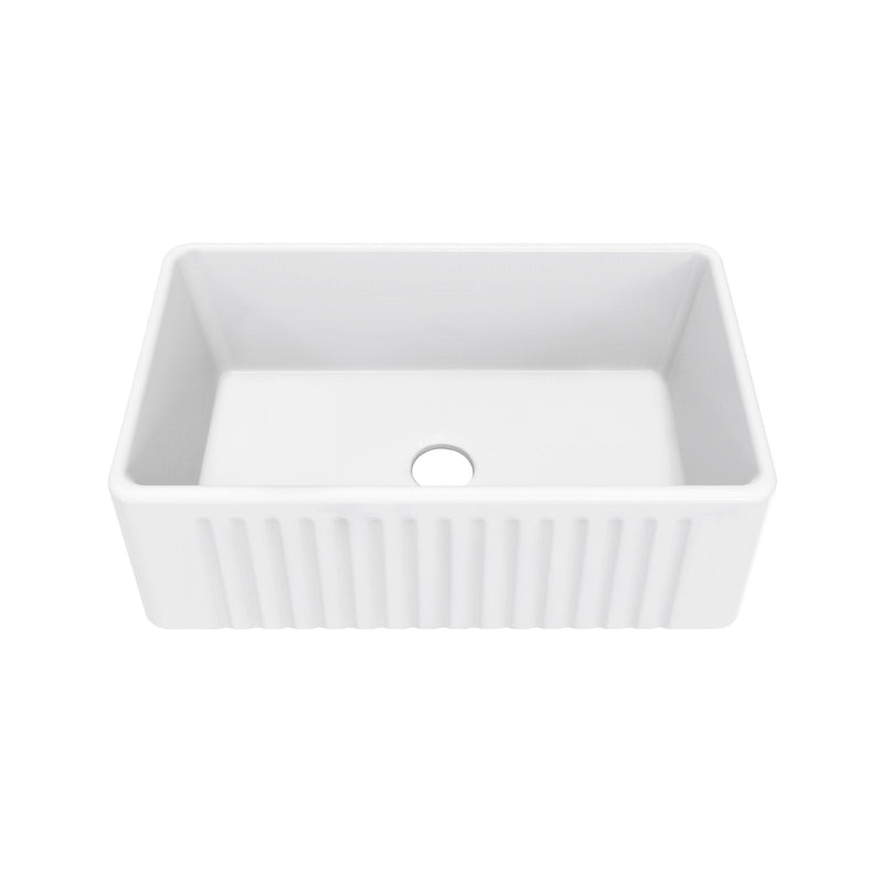 Swiss Madison Delice Ceramic Farmhouse Kitchen Sink with Apron, 30-in x 18-in Y4
