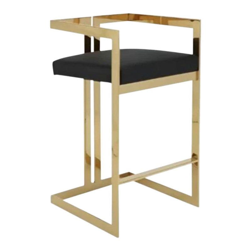 Take Me Home Black Cushioned Harvey Stool with Gold Frame Y6