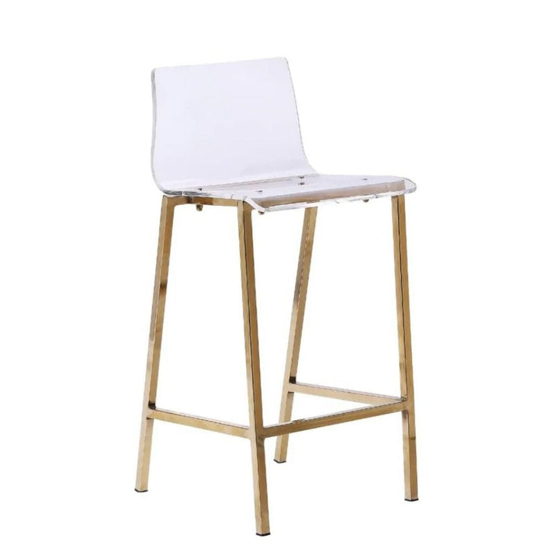 Take Me Home Clear Finish Sasha Stool with Gold Frame F1