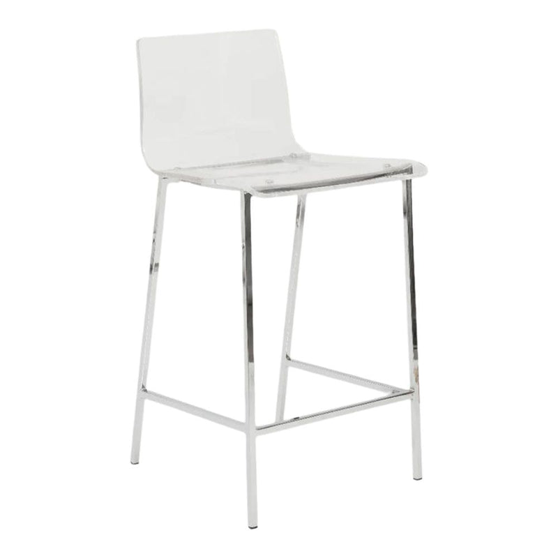 Take Me Home Clear Finish Sasha Stool with Silver Frame S4