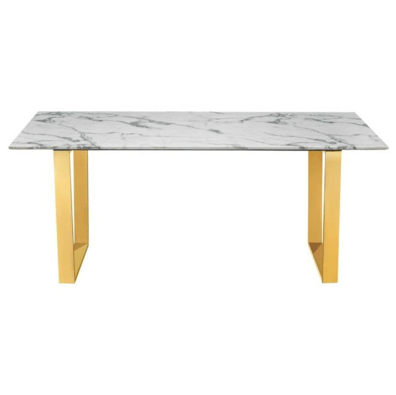 Take Me Home Rectangle Faux Marble Dining Table F9