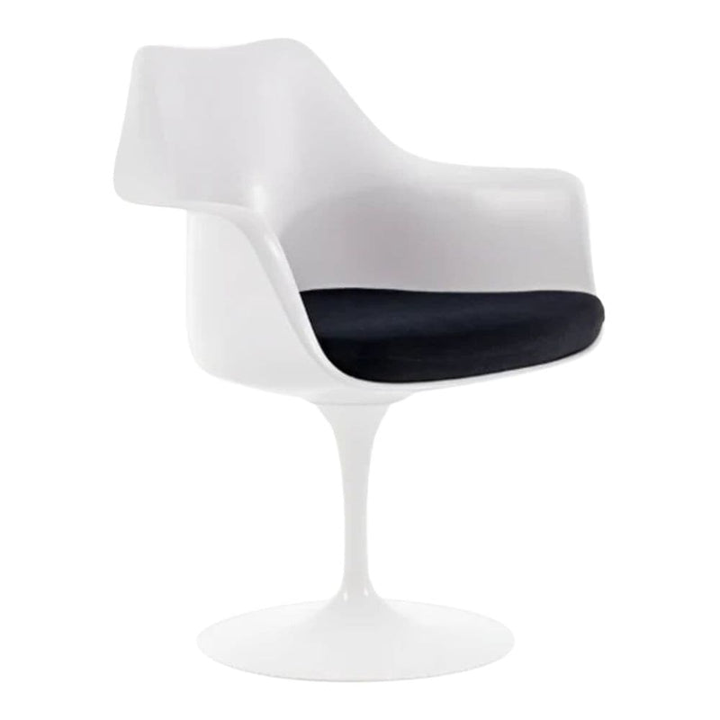 Take Me Home Tulip Chair with Arm, Fiberglass, Black O3