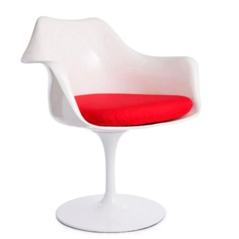 Take Me Home Tulip Chair with Arm, Fiberglass, Red O6