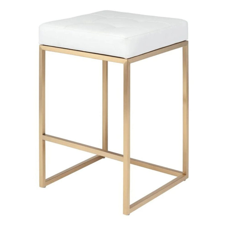 Take Me Home White Stainless Steel Pipe Counter Stool X0