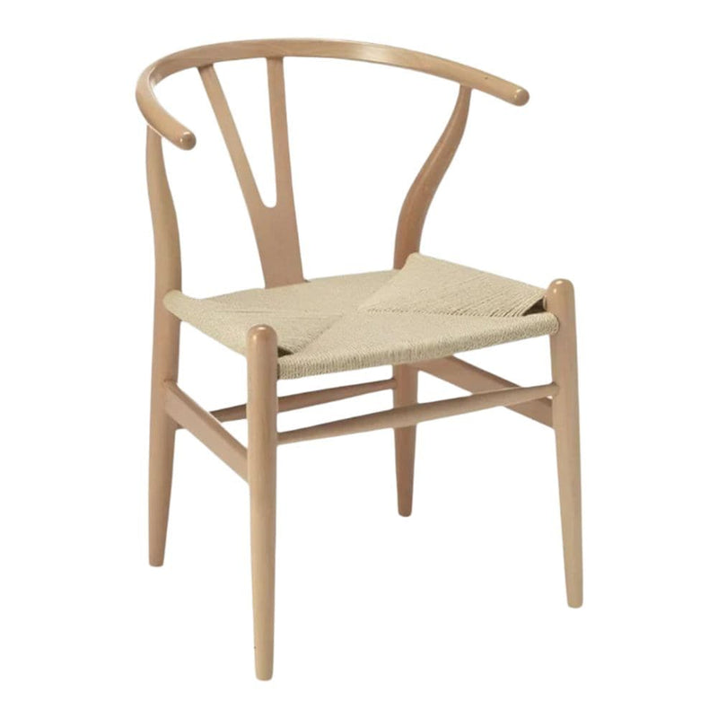 Take Me Home Wishbone Wood Dining Chair with Woven Seat, Natural O8