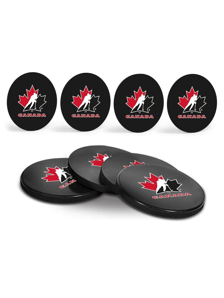Team Canada Hockey Puck Drink Coasters, 4-pk L9