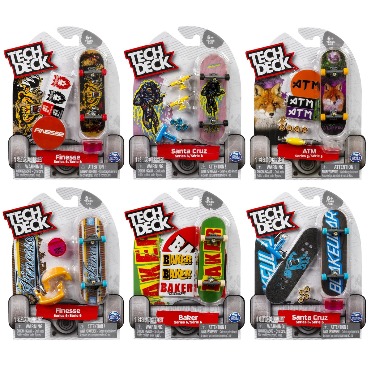 Tech Deck 96-mm Fingerboard Mini Skateboard with Authentic Designs, Ages 6+