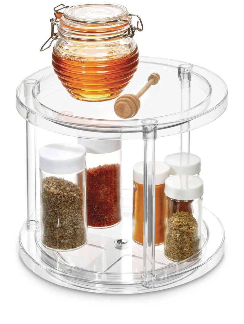 The Home Edit by iDESIGN Clear 2-Tier Rotating Turntable Organizer S7
