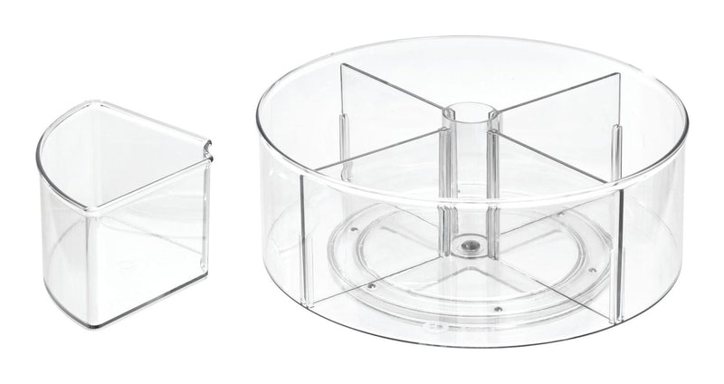 The Home Edit by iDESIGN Clear Divided Rotating Turntable Organizer E1