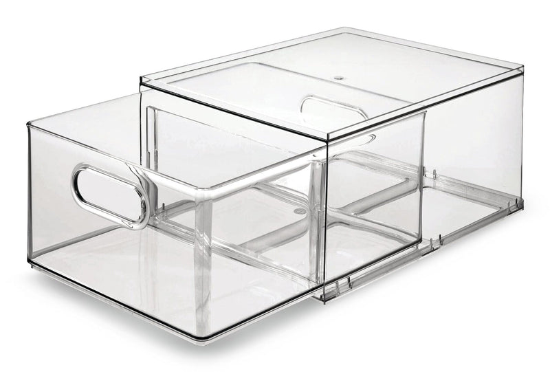 The Home Edit by iDESIGN Clear Stackable Divided Customizable Storage Drawer, 11.5-L V7