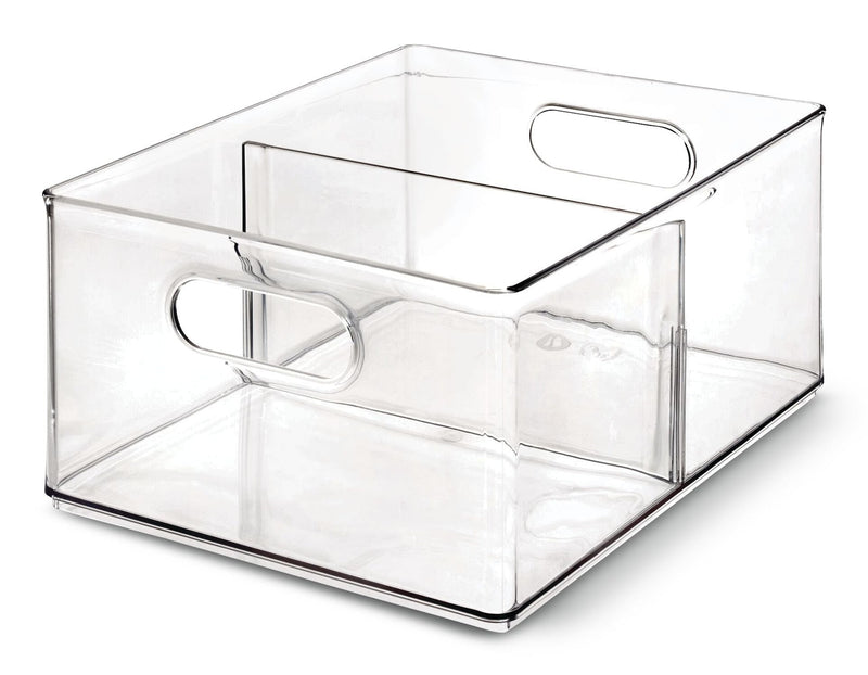 The Home Edit by iDESIGN Clear Stackable Divided Deep Organizing Storage Bin, 11.5-L X2