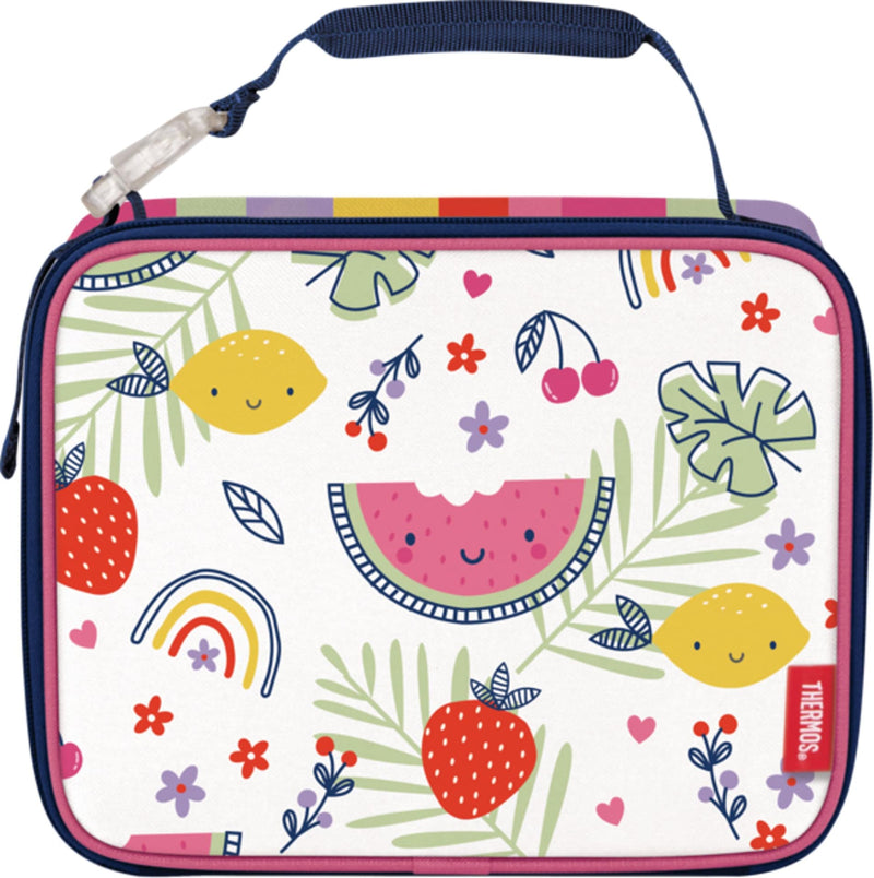 Thermos Kids Standard Insulated Soft Reusable Lunch Bag, Rainbow Fruit M7