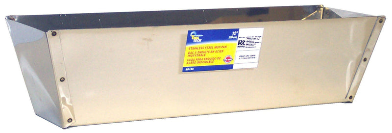 Tool Tech Stainless Steel Drywall Joint Compound Mud Pan with Sheared Edges, 12-in G4