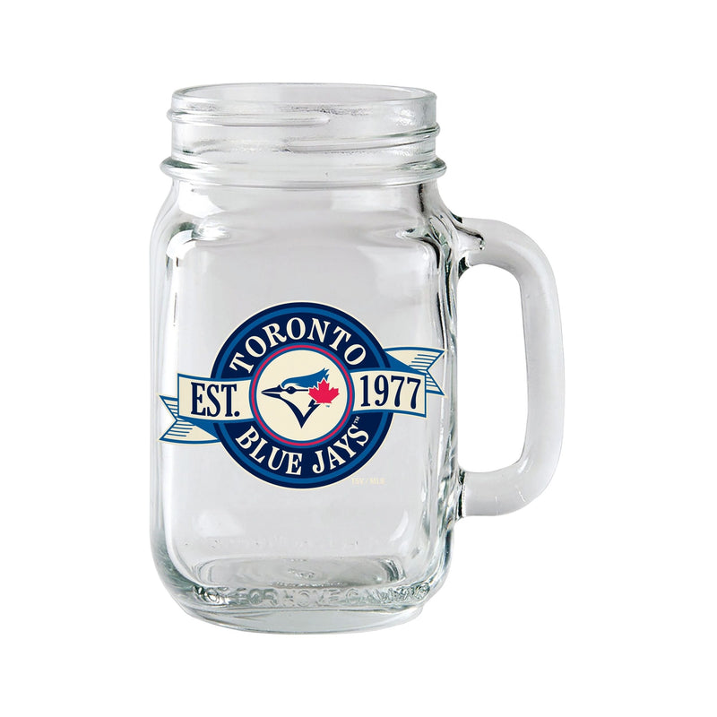 Toronto Blue Jays Mason Jar Mug Pint Glass For MLB Baseball Fans/Collectors, 14-oz E0