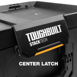 ToughBuilt StackTech Middle Portable Modular Plastic/Metal Tool Box with Inner Tray, IP65-Rated, Black