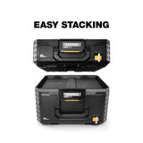 ToughBuilt StackTech Top Portable Modular Plastic/Metal Tool Box with 4 Dividers and 4 Bins, IP65-Rated, Black