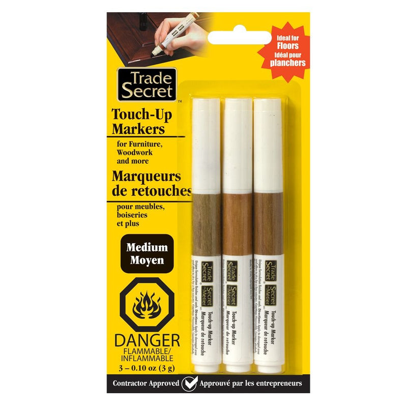 Trade Secret Medium Touch Up Markers for Wood, Medium Brown, 3-pk P5