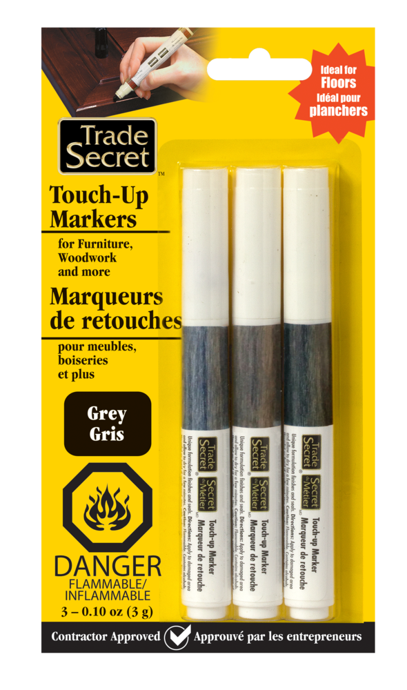 Trade Secret Touch-Up Repair Marker, Quick Drying & Fade Resistant, Grey, 3-pk L1