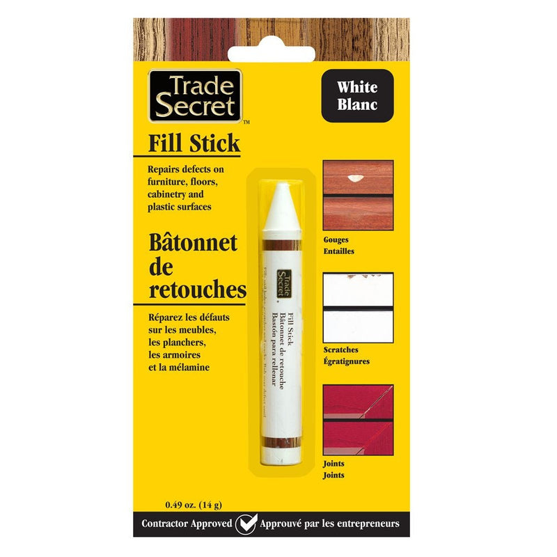 Trade Secret Wood Fill Sticks for Defects, 100% Wax, White M0