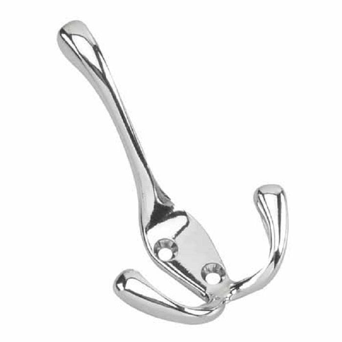 Tri-hook, 4", Chrome, 3pk R9