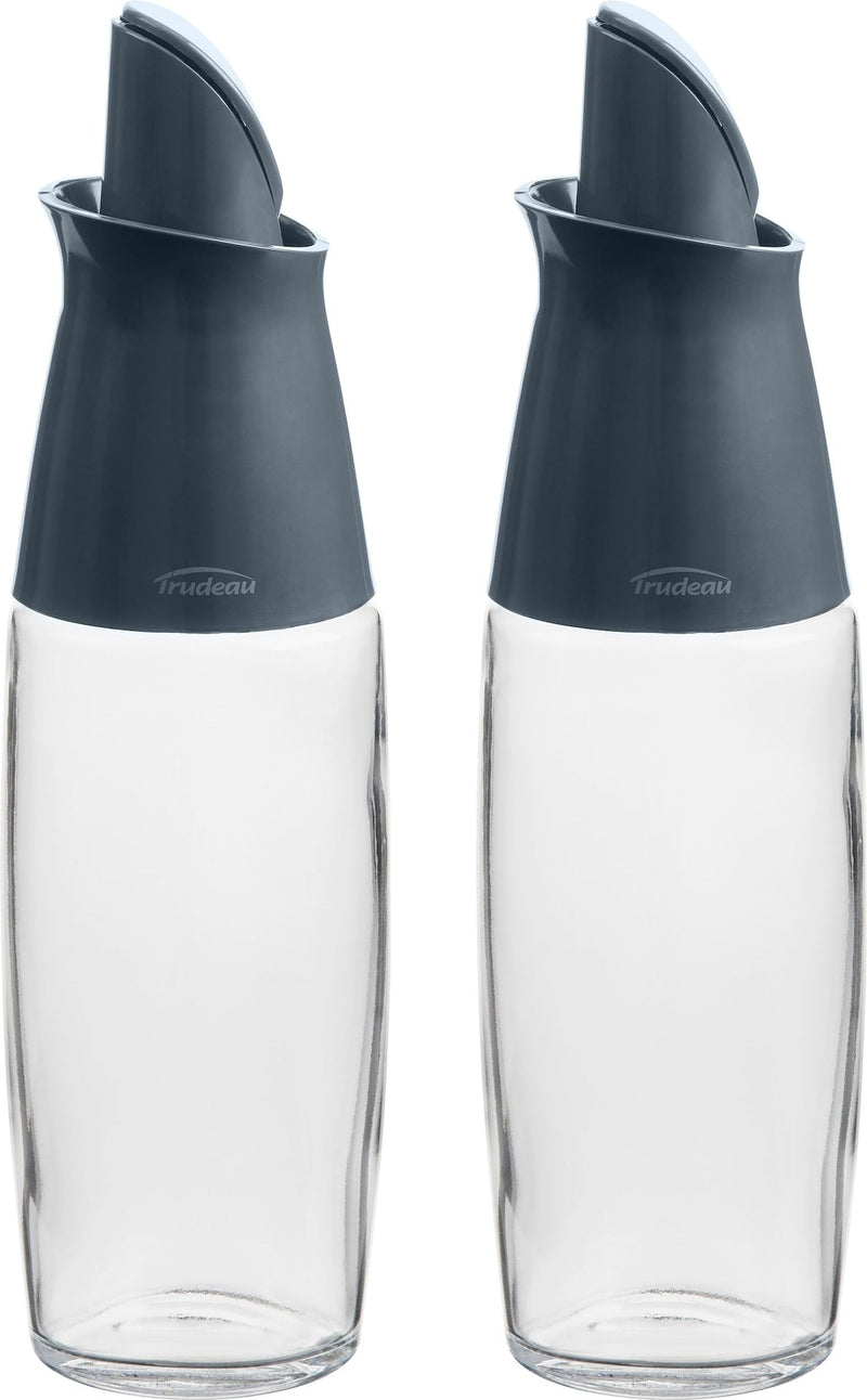 Trudeau Glass Automatic Oil Bottle Dispenser Set, 2-pc, Clear A3