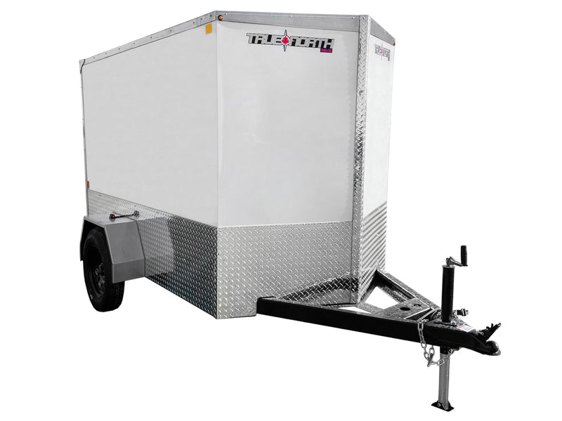 True North 5 x 8-ft Enclosed Trailer with Ramp Door, White G2