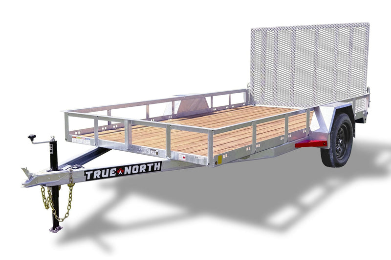 True North 77-in x 12-ft Utility Trailer With Gate, Silver C9