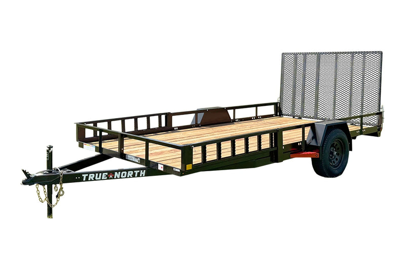 True North 83-in x 14-ft Utility Trailer With Gate & Side ATV Ramps, Black S0