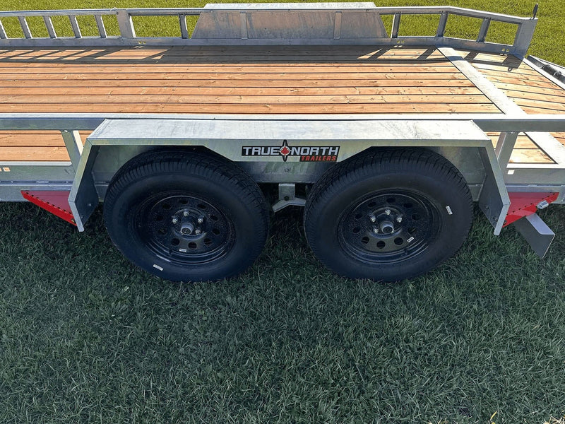 True North 83-in x 16-ft Tandem Axle Utility Trailer, Galvanized X7