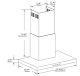 Turin Explora Pro Wall-Mounted Range Hood, Stainless Steel, 30-in