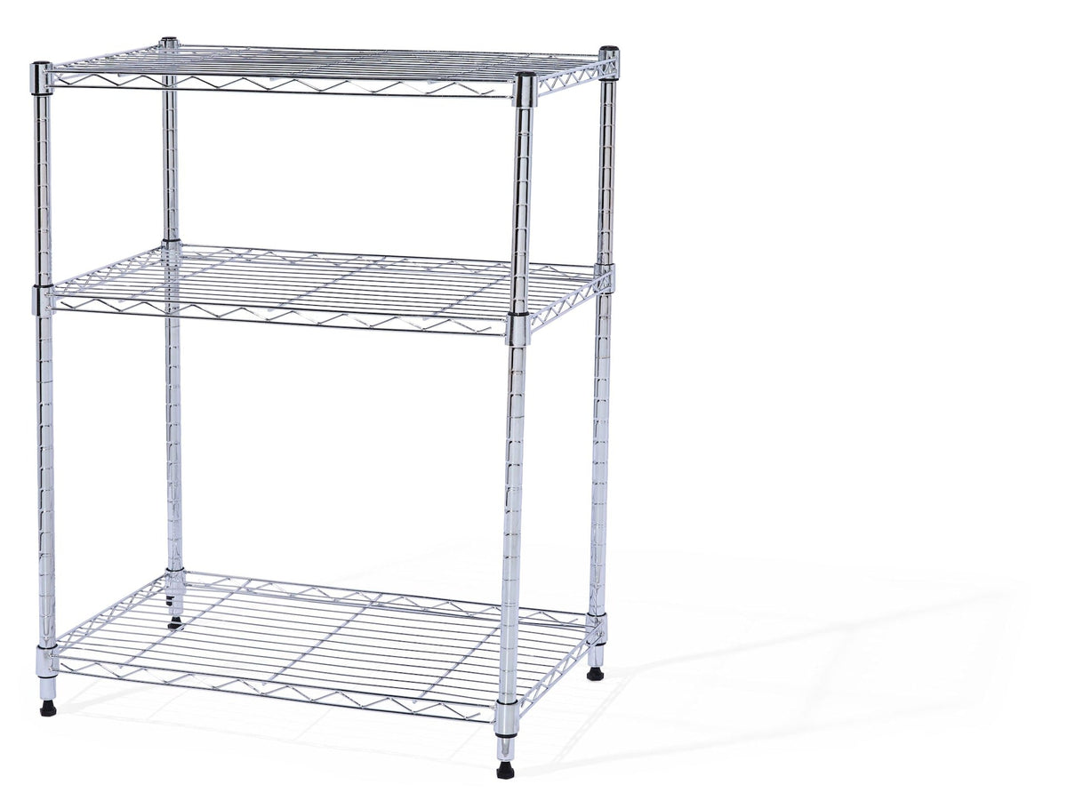 Type A 3-Tier Storage Rack, No Tool Assembly, Chrome