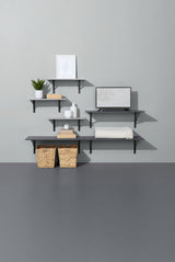 type A Floating Wall Shelf Board, Black Slate, 16 x 35-in