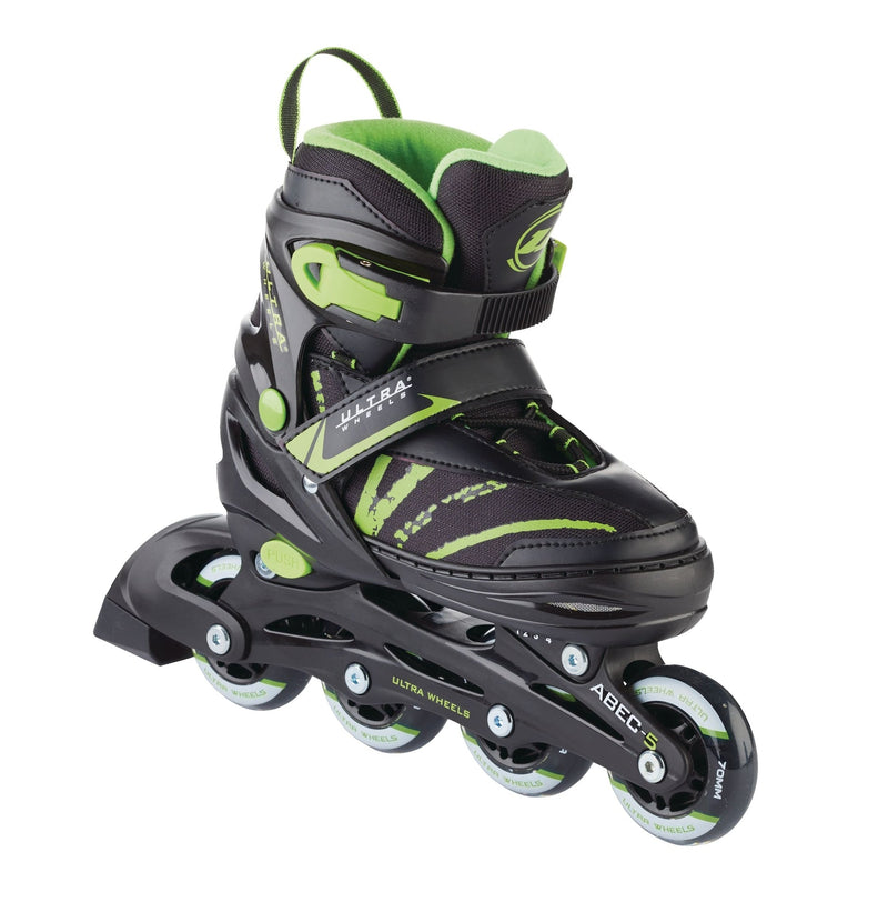 Ultra Wheels Adjustable Inline Skates, Green, Assorted Sizes V5