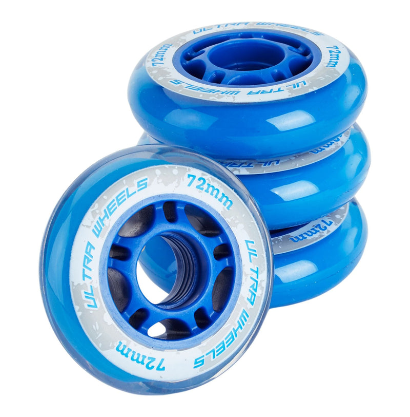Ultra Wheels Replacement Inline Skate Wheels, Blue, 4-pk, Assorted Sizes A2