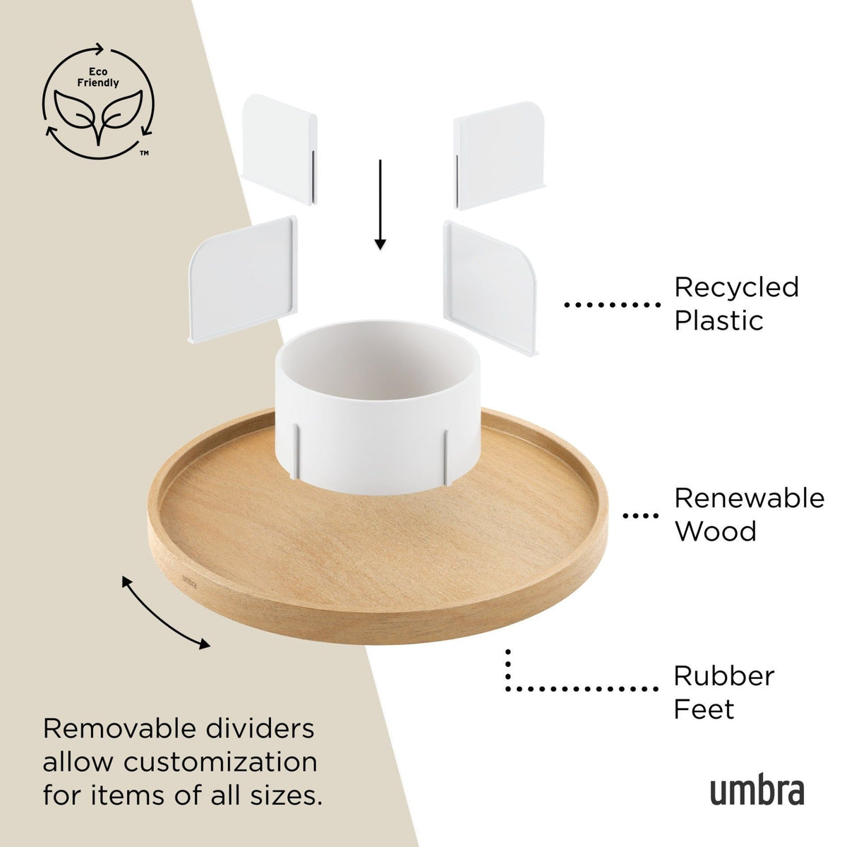 Umbra Bellwood 5-Section Lazy Susan with Removable Dividers