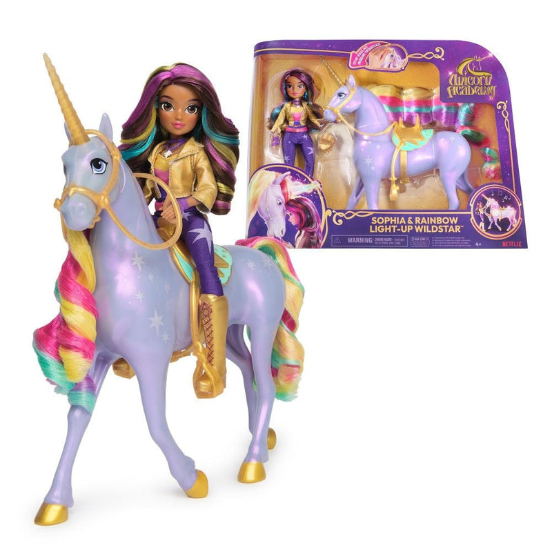 Unicorn Academy, Sophia & Interactive Rainbow Light-up Wildstar Unicorn Toy, Ages 4+ N6
