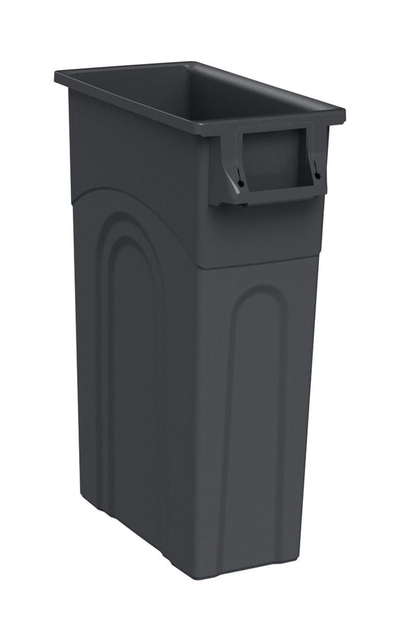 United Solutions Plastic Tall Slim Rectangular Garbage Can, Black, 87-L D2
