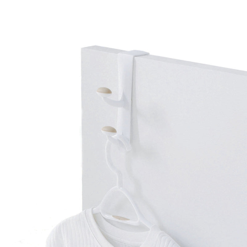 Urbana Plastic 2-Hook Over the Door Hook, White, 10-in S1