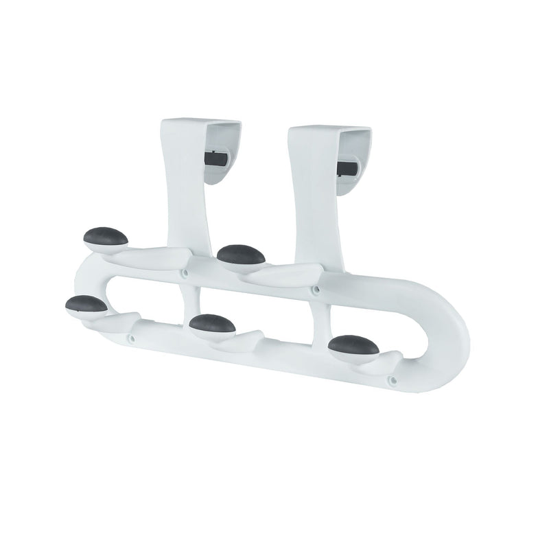 Urbana Plastic 5-Hook Over the Door Hook, White, 13-in V2