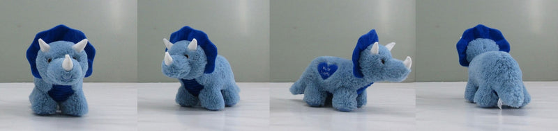 Valentine's Day Blue Plush Dinosaur Stuffed Toy Gift, 14.5-in S7