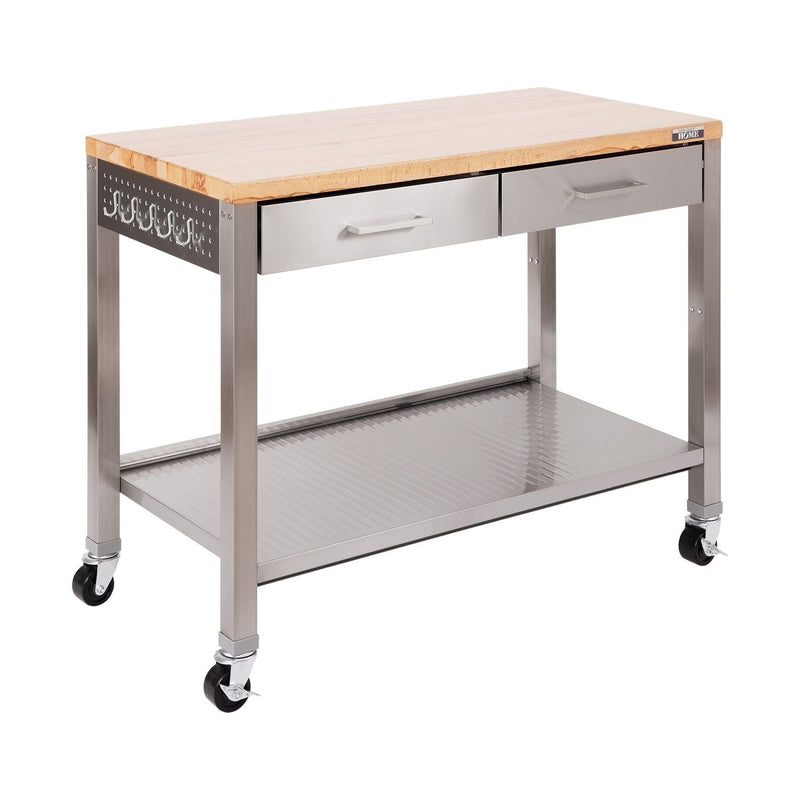 Vancouver Classics, Work Center Island Table, Stainless Steel, 48-in x 24-in x 36-in P7