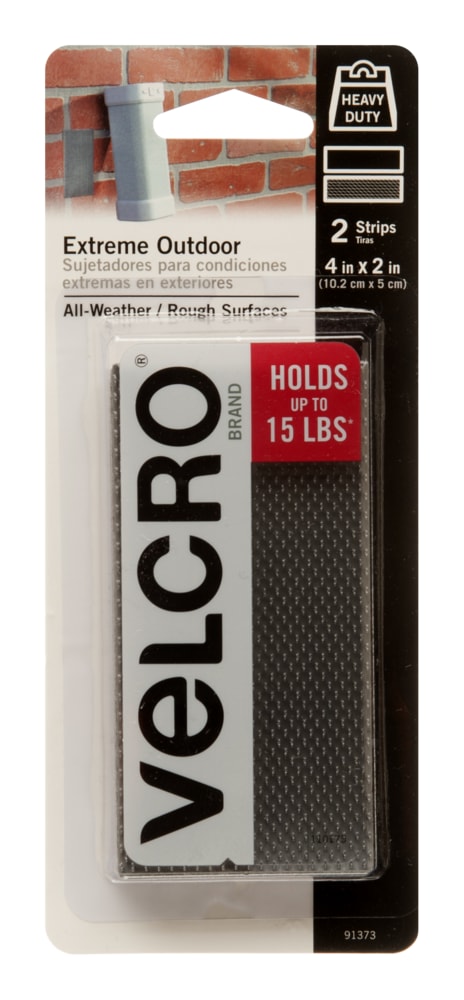 Velcro Industrial Strength Extreme Heavy Duty Outdoor Strips, 15-lbs, 4-in x 2-in, 2-pk C7