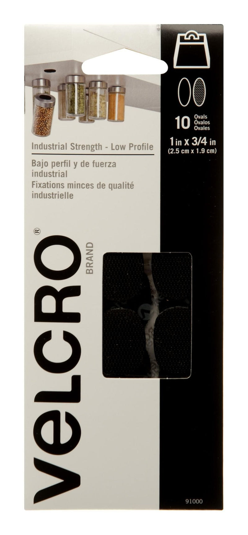 Velcro Industrial Strength Low Profile Heavy Duty Spots, 1 x 3/4-in, Assorted Colours, 10-pk J4