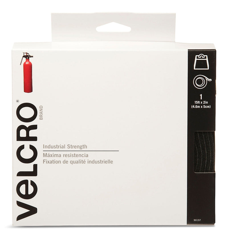 Velcro Industrial Strength Tape, Black, 15 ft x 2 in D8