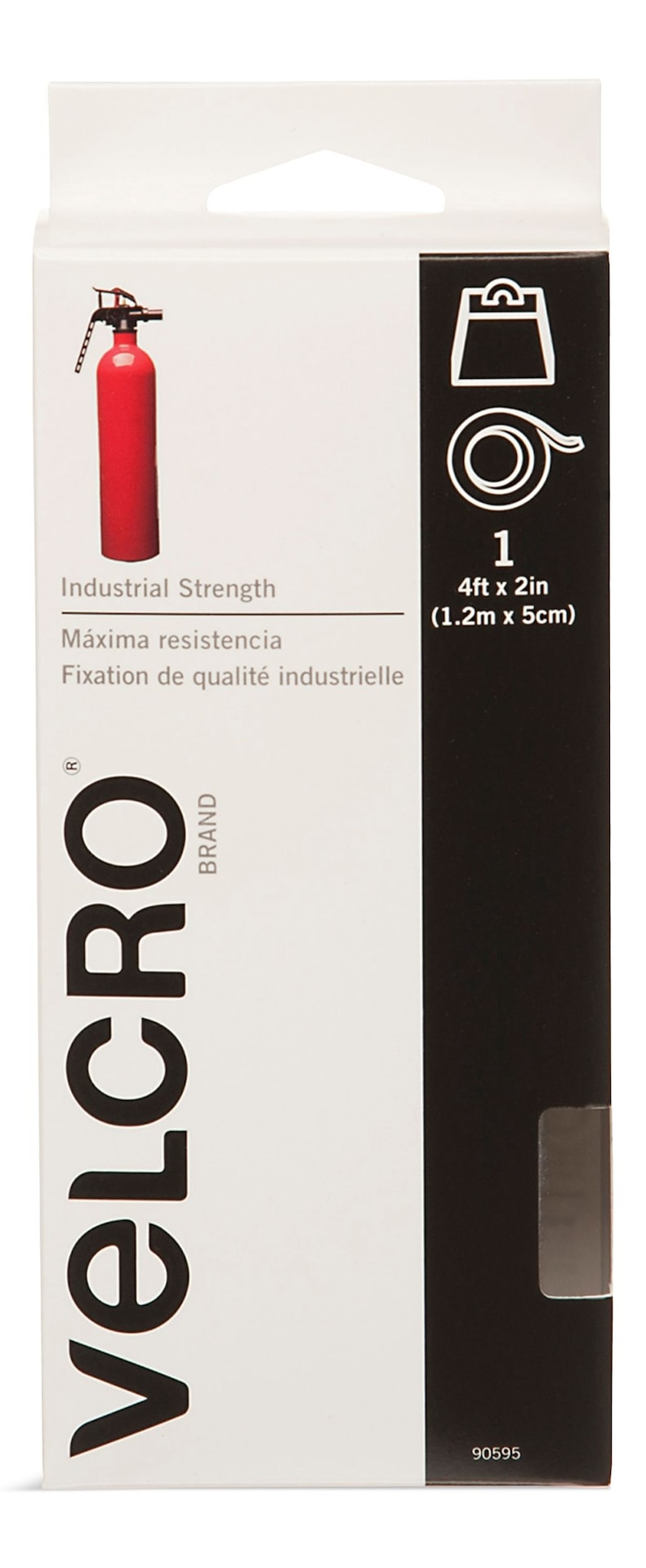 Velcro Industrial Strength Tape, White, 4-ft x 2-in, 1-pk X5