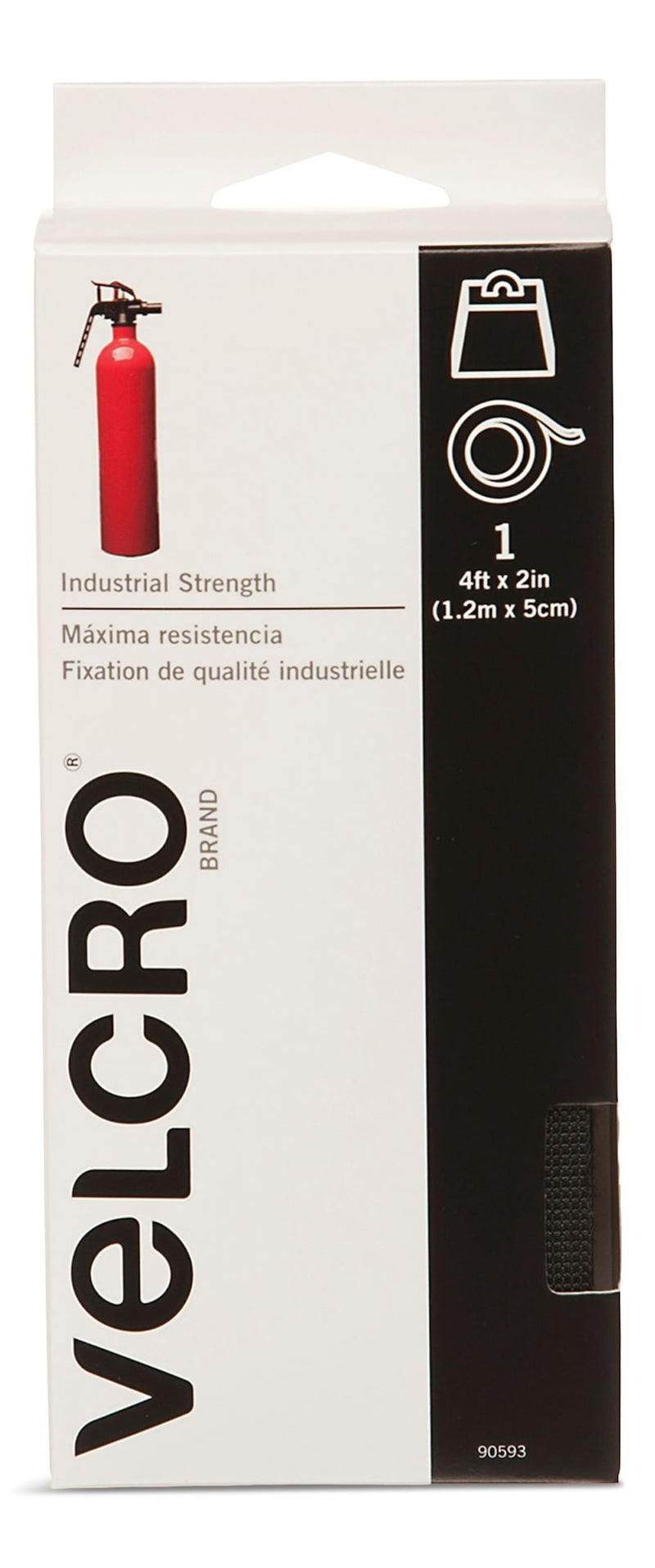 Velcro Industrial Strength Tape with Heavy Duty Adhesive, 4-ft x 2-in, 1-pk E2